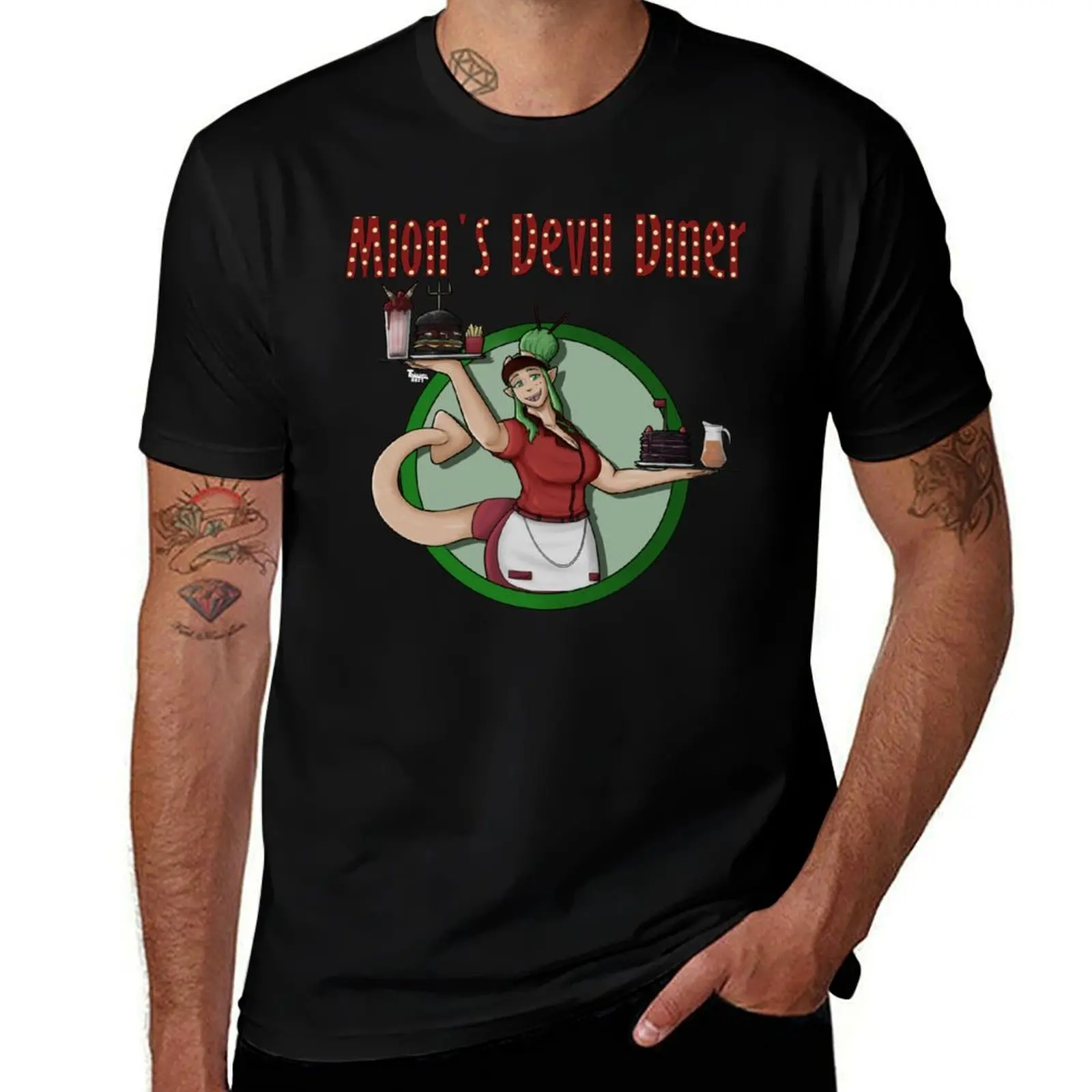 Mi?n's Devil Diner T-Shirt Plus Size All Match Tee Shirt