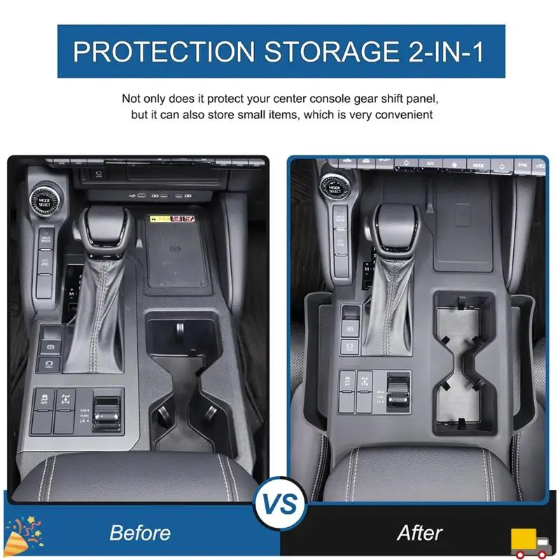 صندوق تخزين من السيليكون لوحة وحدة التحكم المركزية لتويوتا لاند كروزر 250 برادو J250 LC250 2024 2025 لوحة شحن لاسلكية #6