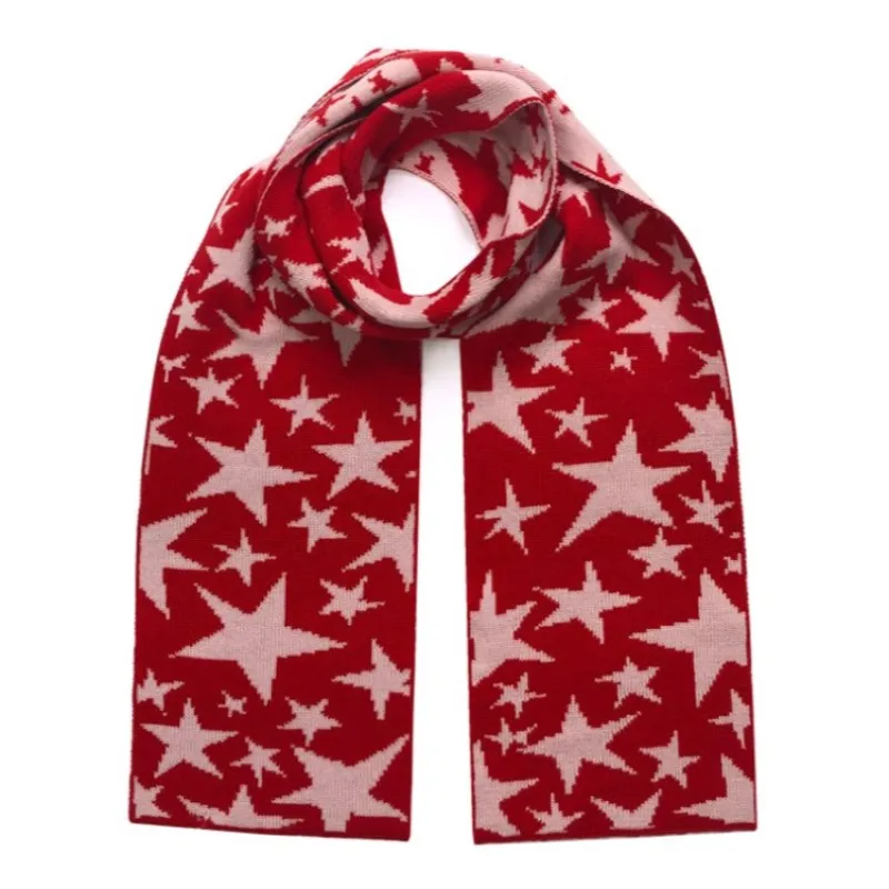 Star Fashion Clown Scarf Autumn/Winter New Warm Knitted Scarf Breathable Shawl Jacquard Scarf Thickened Scarf Christmas