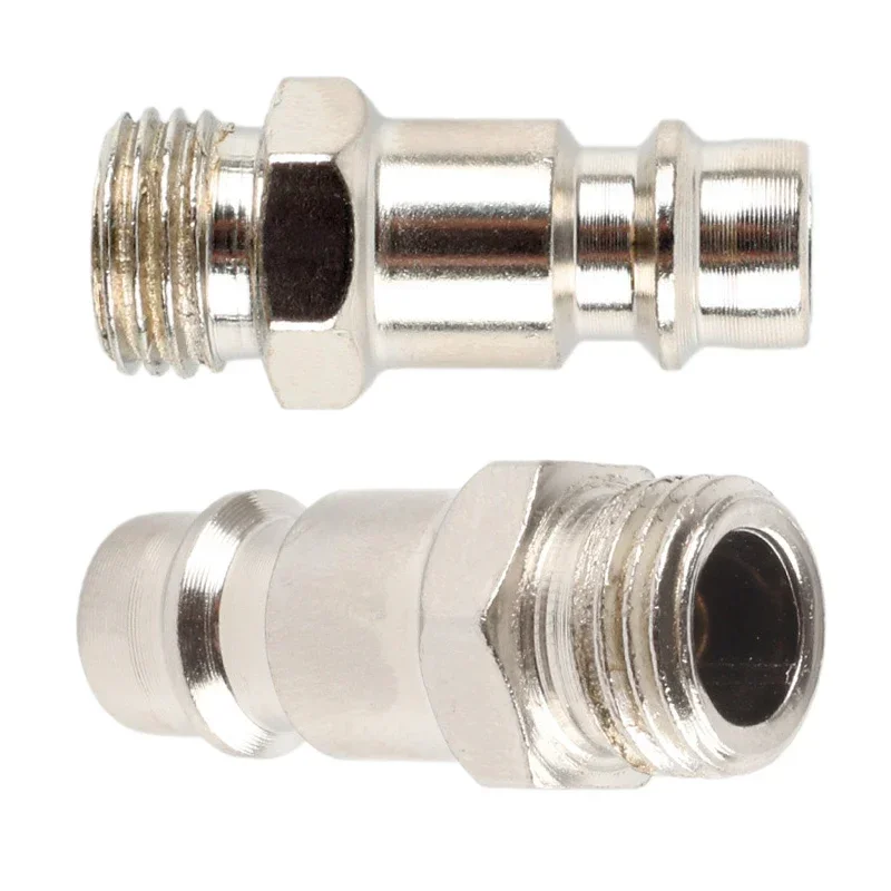 5Pcs European Style Quick Connector 1/4 Inch External Thread Plug-in Pneumatic Joint Compressed Air Line Coupler Connector
