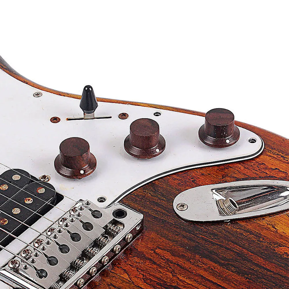 

3 pcs Round Acoustic Guitar Amplifier Control Knob Rose Wood Electric Durable Wooden Instrument Accessories For Effects Pedal