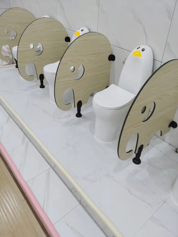 Kindergarten toilet baffle school toilet partition children cartoon color partition squatting urinal toilet baffle