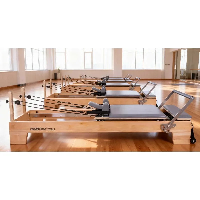 YTYIN Pilates Reformer Beech Wood For Home Studio Gym Adjustable Body Posture