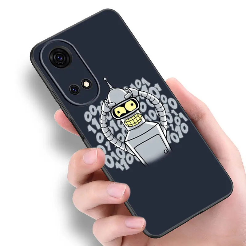 F-Futuramas Cute Black Phone Case For Honor 70 90 200 Magic 4 5 6 Lite X5 X6A Plus X6 X6S X7A X7B X8 X8A X8B X9 4G X9A X9B 5G