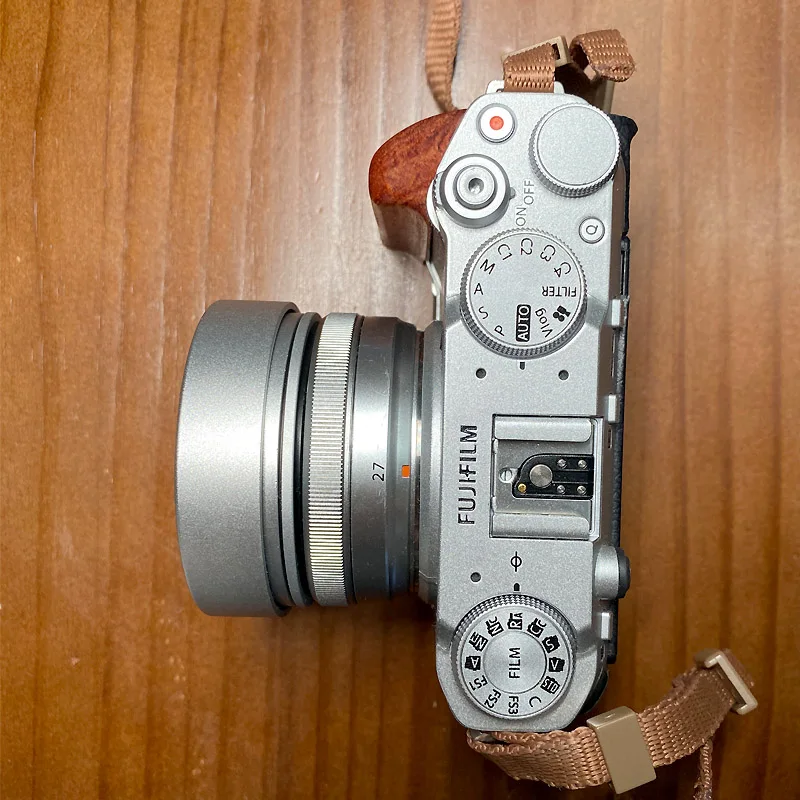 Metal Square Lens Hood For TTArtisan F27mm F2.8 With Free Cap Silver Black