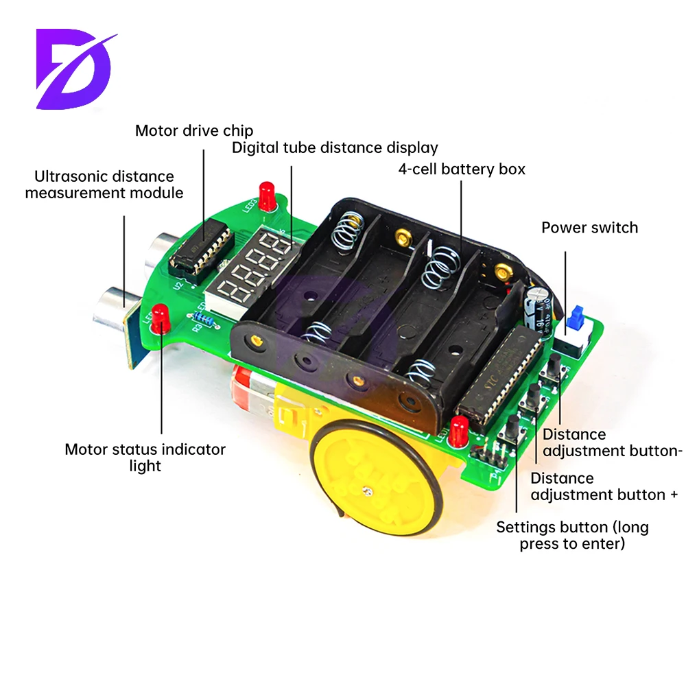 بالموجات فوق الصوتية تتراوح تجنب العوائق سيارة متحكم ذكي سيارة البرمجة لتقوم بها بنفسك طقم لحام #4