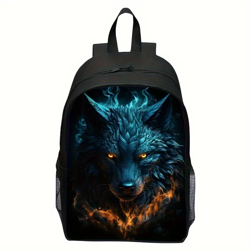 

Digital printed Starry Wolf Youth Backpack, unisex backpack for both men and women, casual backpack