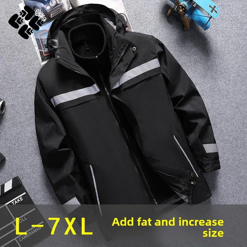 

Мужская уличная футболка в одном, теплое пальто, рабочая одежда большого размера, одежда для охраны труда, полиэфирное волокно с принтом логотипа