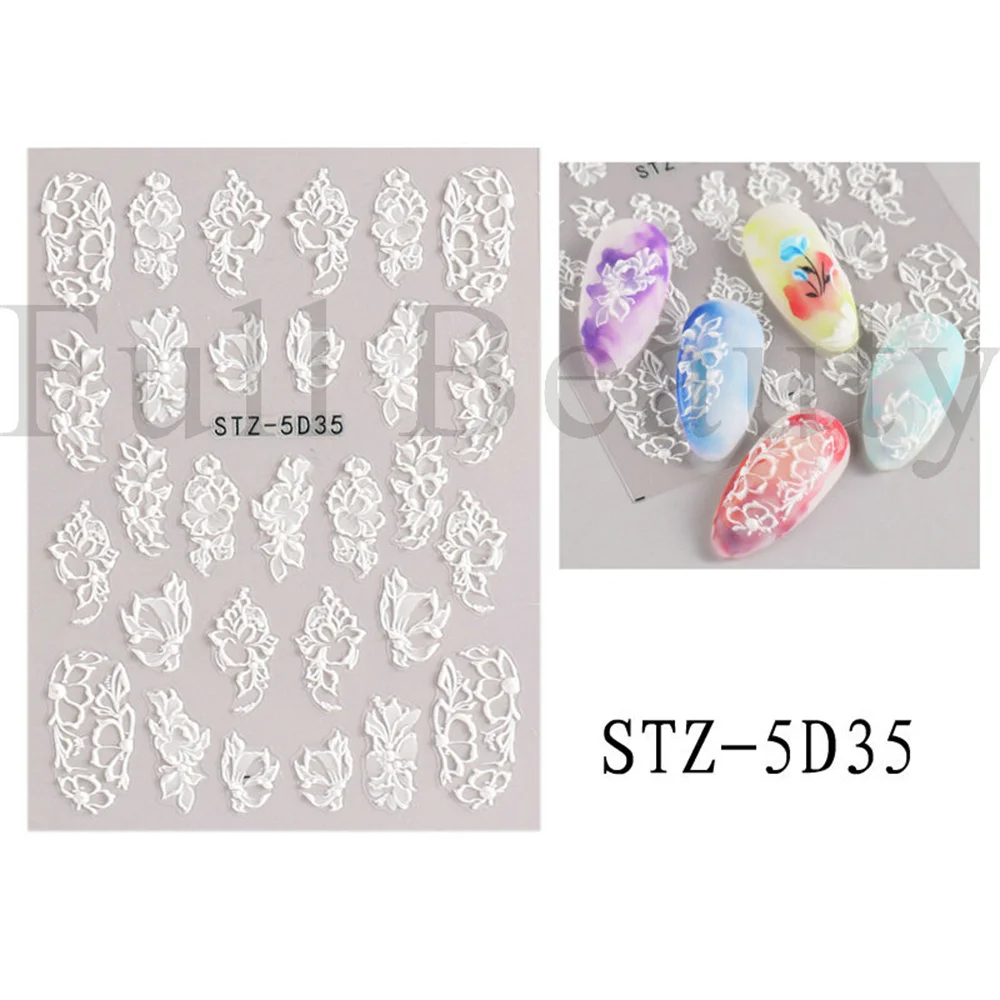 Nail Art Stickers Simple And Delicate Relief Tulip Nail Stickers Nail Supplies And Manicure Tools 5d Nail Sticker High Quality