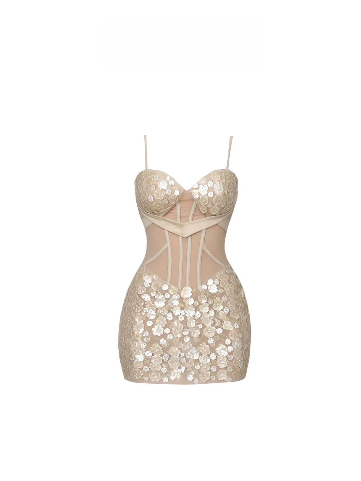 

Ele Heavy Bead Strapl Bodycon Dr Women's High-End Sensation Slim Fit Butt Covering Ceremony Dr ort Skirt