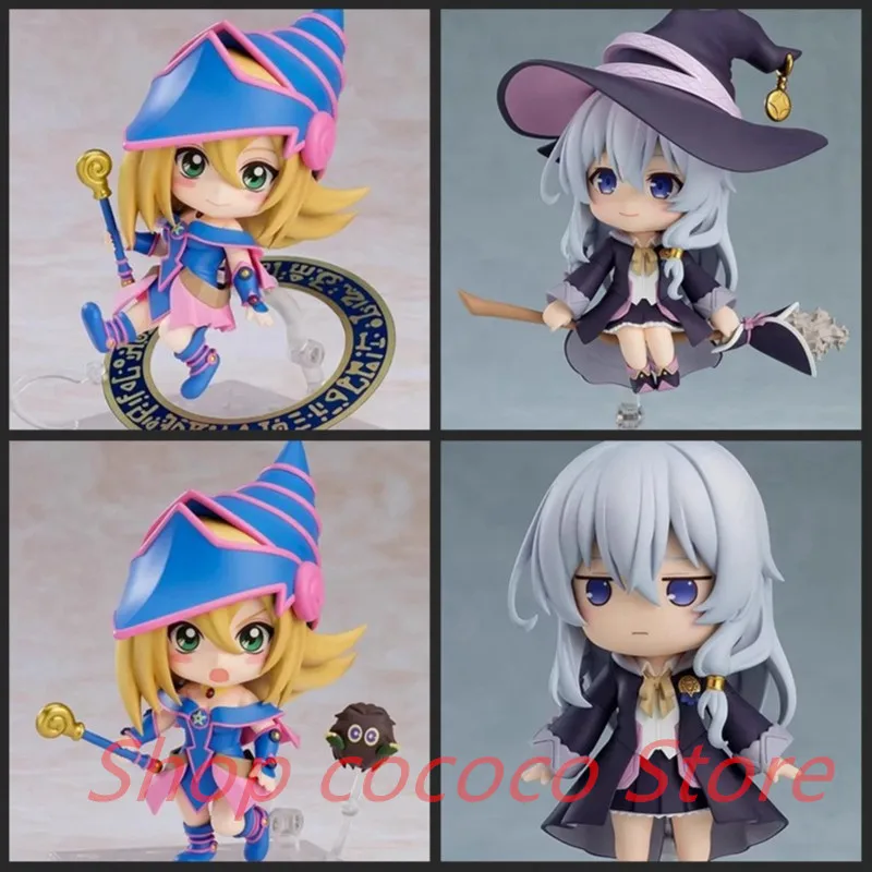 Anime Witch's Journey Elaina 1878 Black Magician Girl 1596 cute version Movable Face Change Figure 10CM