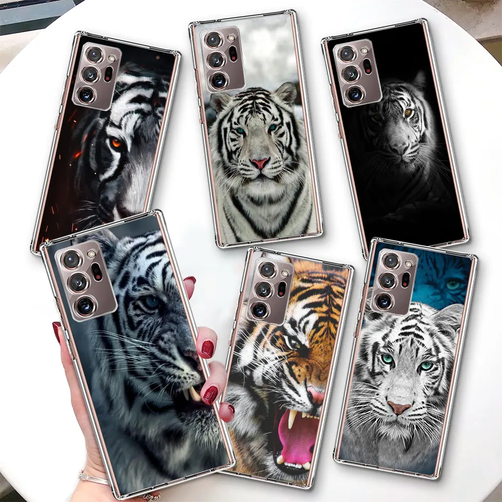 

Чехол с изображением тигра для Samsung Galaxy Note 10 Plus 20 Ultra, прозрачный противоударный чехол из ТПУ для телефонов M33 M02 M11 M12 M22 F12
