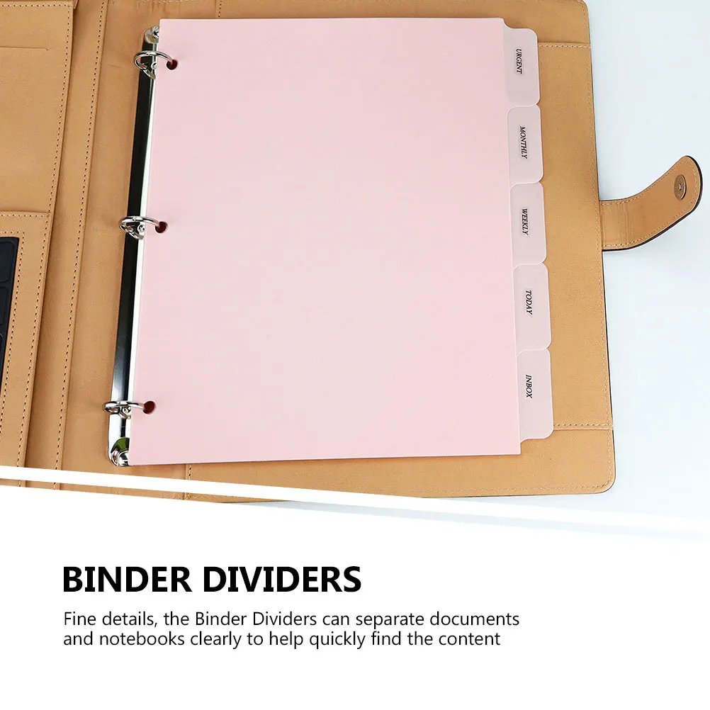 

1pcs Plastic Binder File Aesthetic Page Markers Notebook Dividers Detachable Notepad Tabs 3 Ring Binder Tabs Writable Index