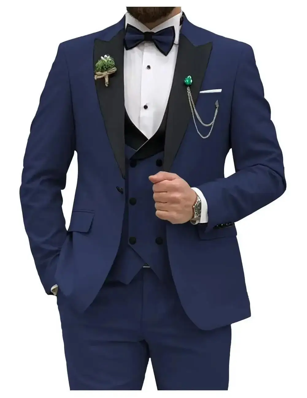 

2024 new men's suit three-piece Korean style slim dress suit men's casual formal wear