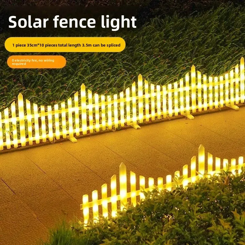 Luce per recinzione solare esterna Luce per recinzione impermeabile Parco Prato Luci decorative per le vacanze Luci per l'atmosfera natalizia