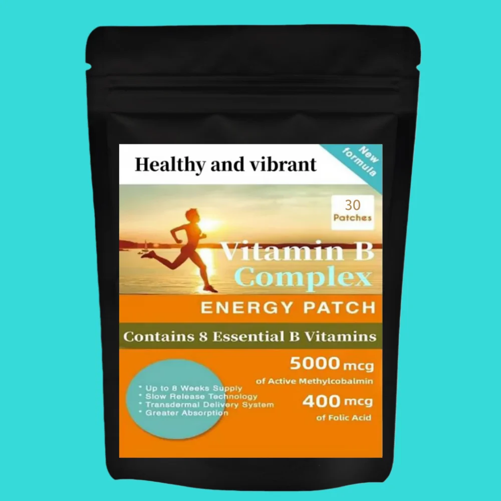

Vitamin B Complex Patches 8 Week Supply, Contains All 8 B Vitamins In Vitamins B1, B2, B3, B5, B6, B12, Biotin & Folic Acid