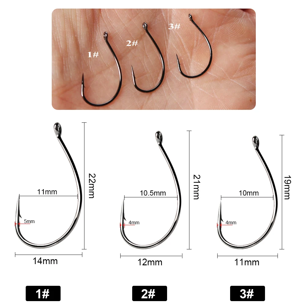 FISH KING 30pcs/lot High Carbon Wacky Rig Hook Worm Hooks Wide Gap  Baits Lure Fishing Fish Hook For Rig Bass Fishing