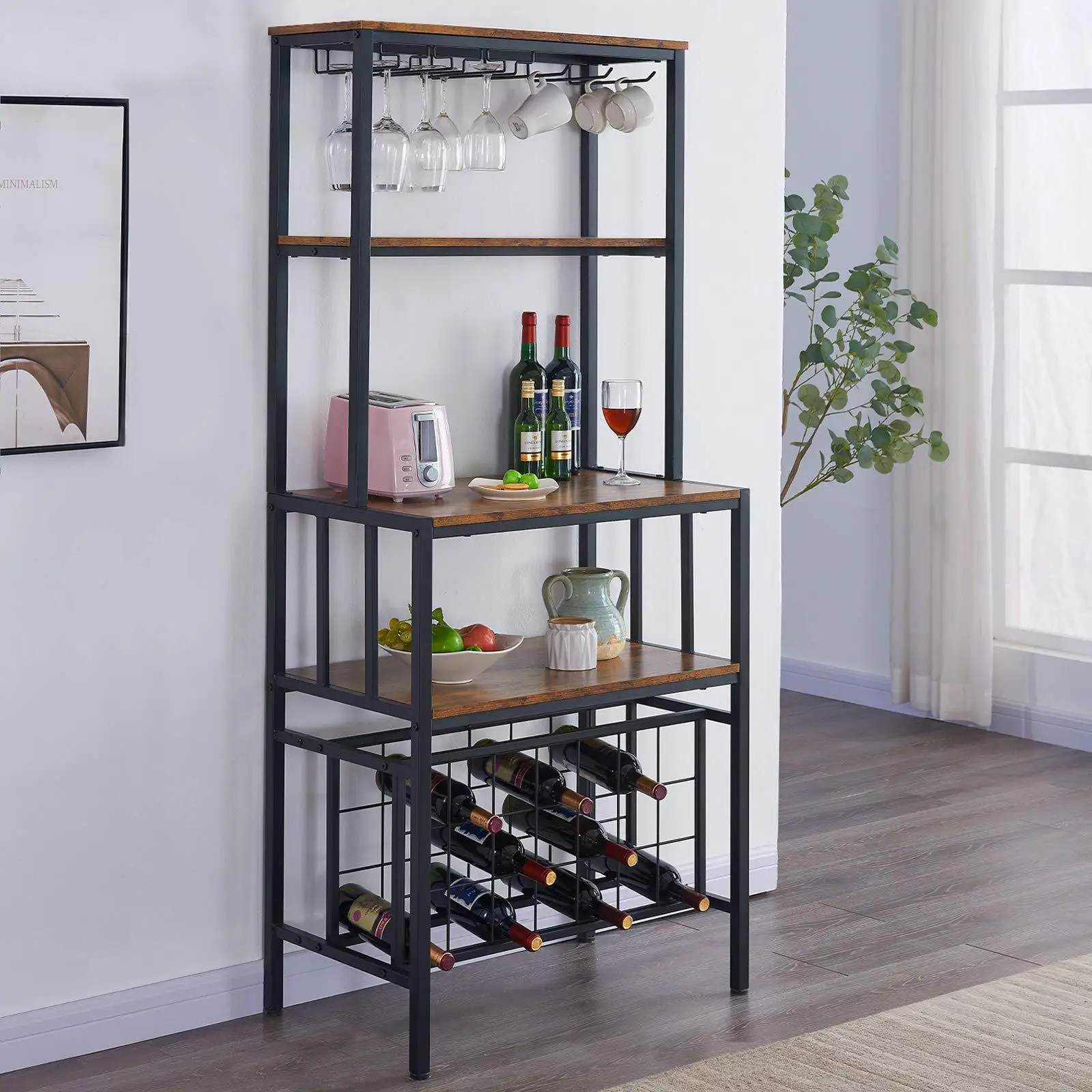 Restaurant Mobile Wine Delivery Cart Shelves, Kitchen Wine Hand Cabinet Tea Cart