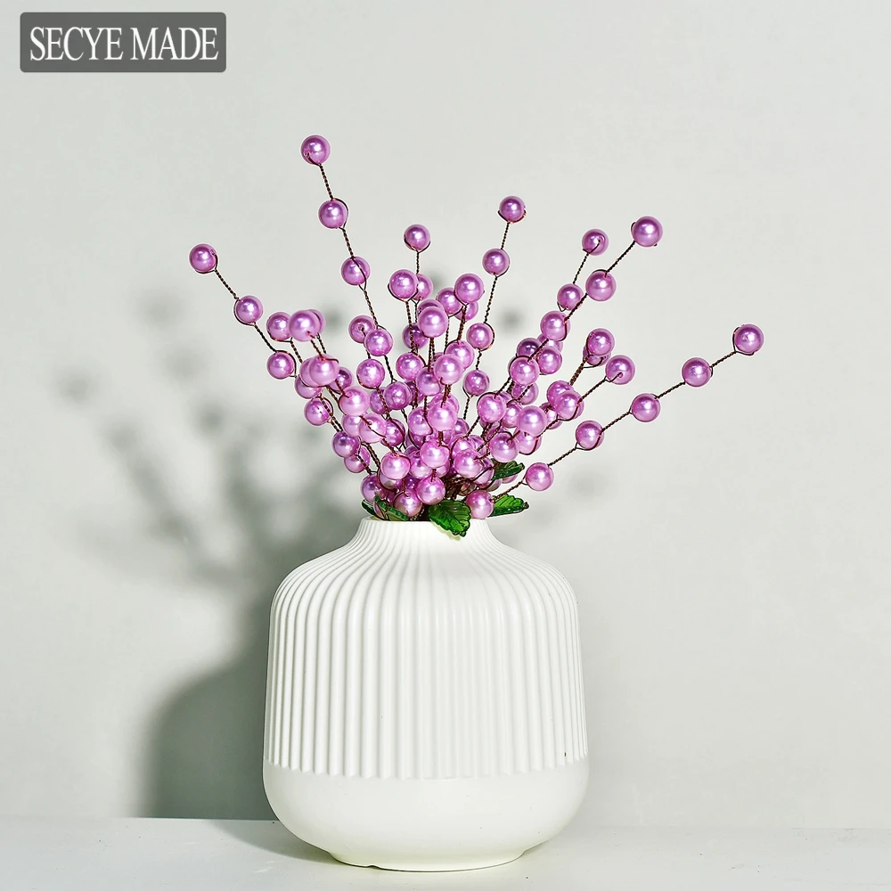 

1/3PCS Pearls Bead Simulation Bouquet Various Colors of Flowers Home Decor Wedding Decoration K12