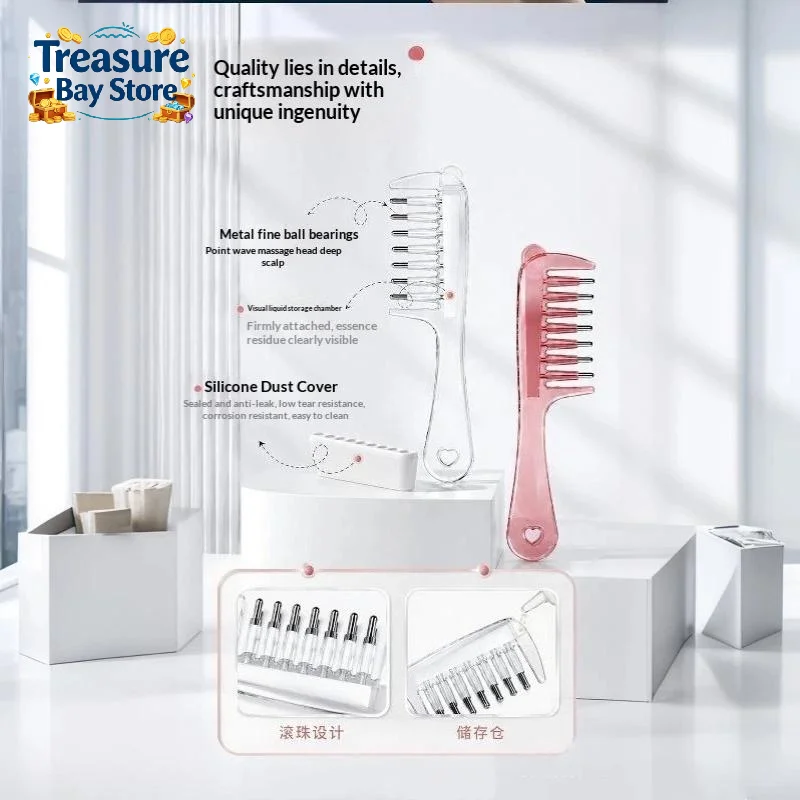 Multi-Function Mini Portable Scalp Applicator Comb Anti Static Anti-Frizz Hair Care Tool For Scalp Nourishing Hair Treatment