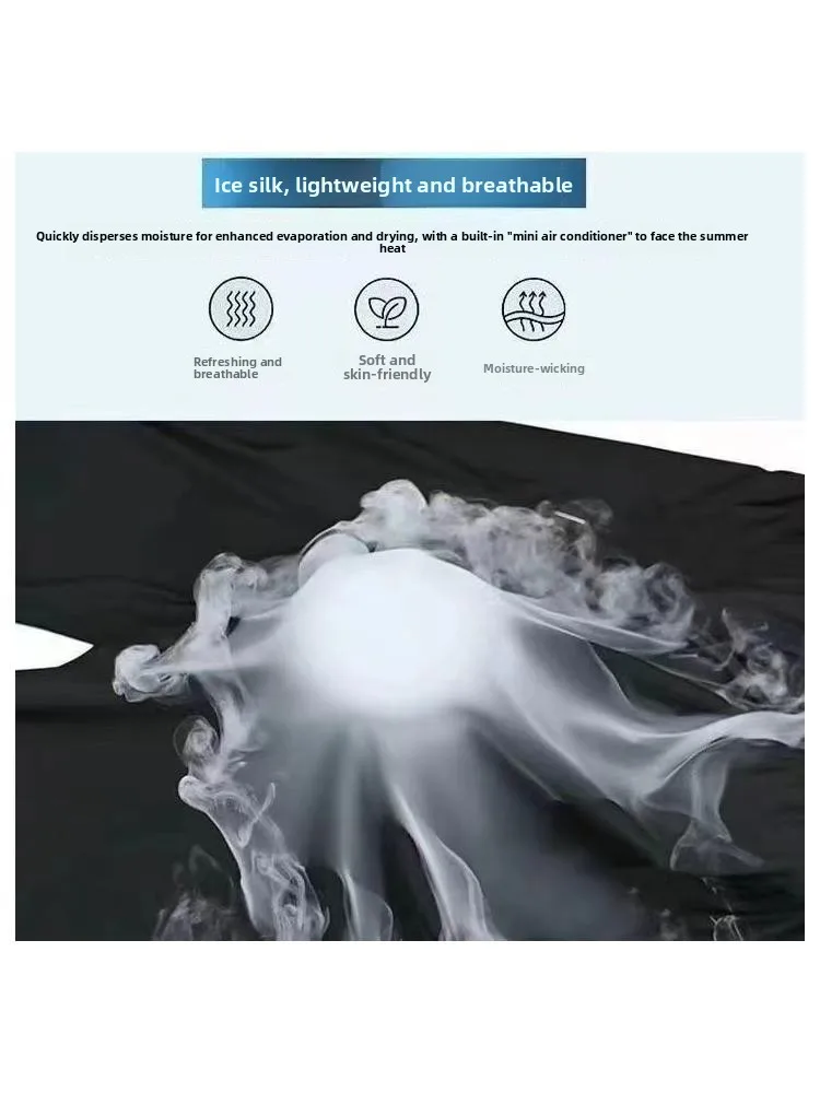 Pantaloni a gamba dritta in seta di ghiaccio Pantaloni estivi da uomo sottili Qui Dry Spor Pantaloni casual a gamba larga Pantaloni lunghi a vita alta Colore Bla