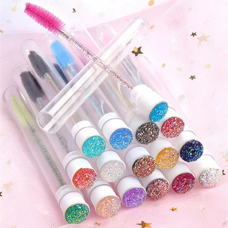 Reusable eyebrow brush tube disposable Crystal MakeUp brushes Eyelash Extension replaceable Mascara Wands tools