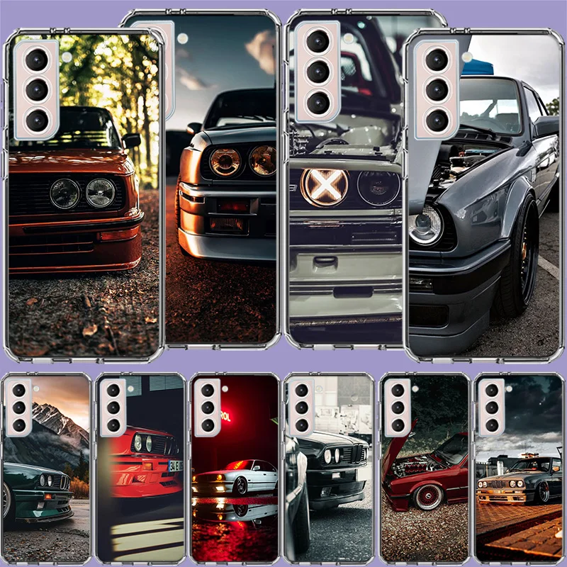 Car for B- Bmwes-S E30 Clear Phone Cases for Samsung S26 Ultra Galaxy S25 Edge S24 S23 FE S21 Plus S20 S22 S10 Cover Patterned C