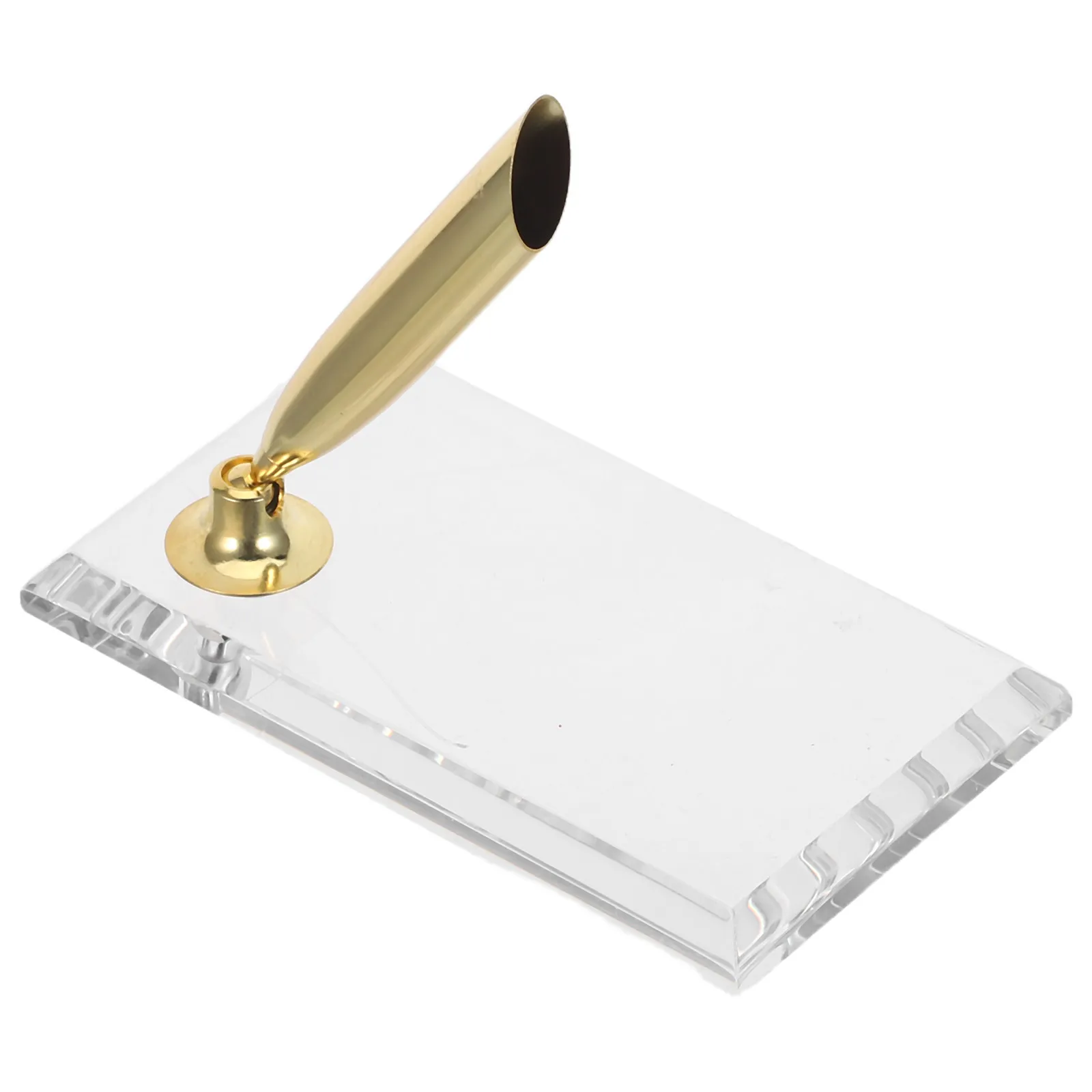 

Acrylic Single Hole Pen Holder Decorative Metal Desk Organizer Modern Office Pen Stand Fountain Dip Brush Display