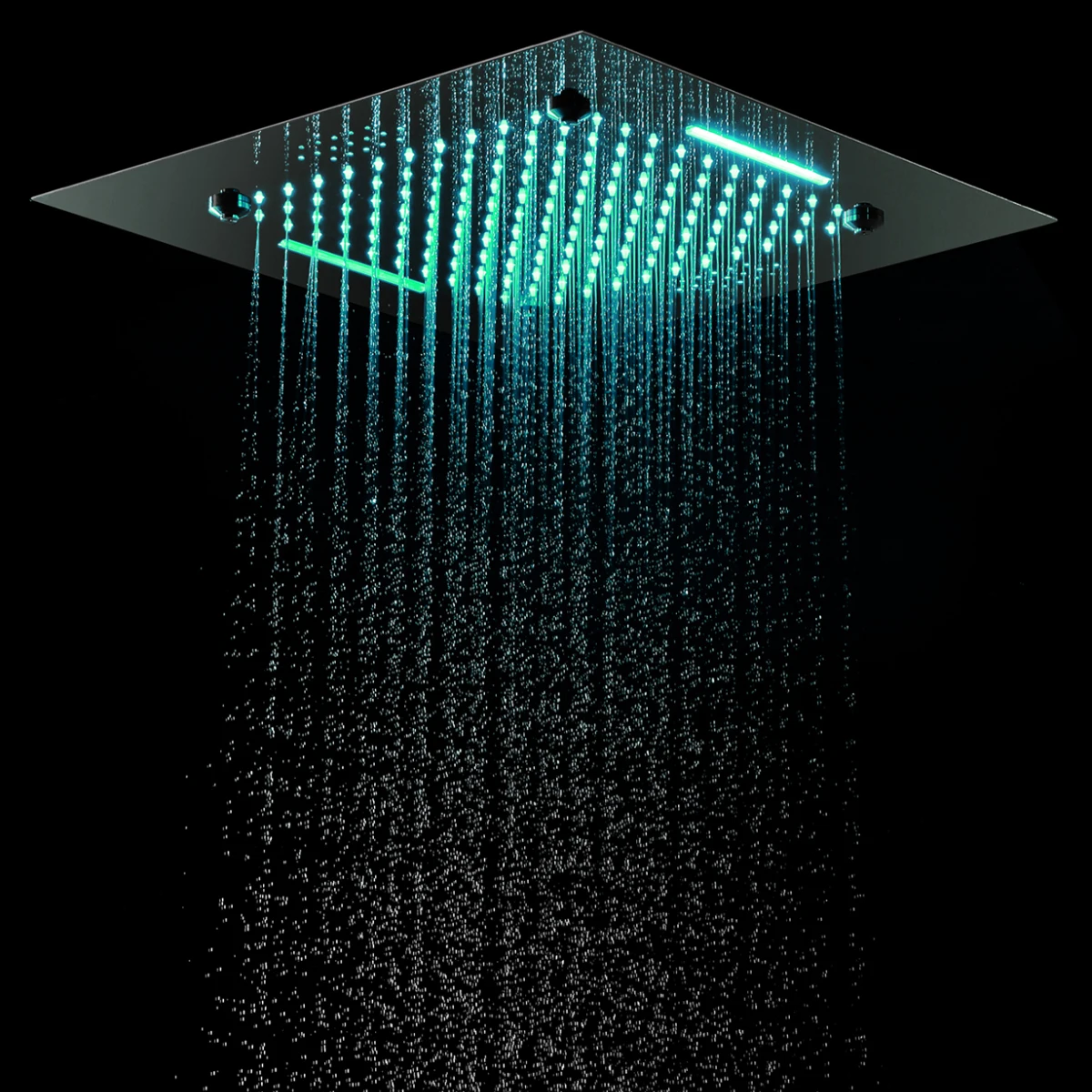 Imagem -03 - Boenn-sistema de Chuveiro de Chuva Multi Funções Cabeça de Chuveiro Led Conjunto de Torneira de Chuveiro Termostático do Banheiro Cabeça de Chuveiro Preta 20 cm m