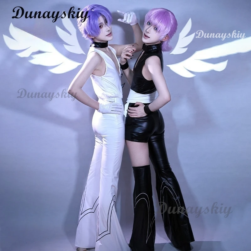 أنيمي اللباس الداخلي تخزين البوليستر تأثيري حلي شعر مستعار البولي يوريثين تأثيري حلي بولي PU أسود أبيض الدعاوى لجميع القديسين الدعائم الطرف