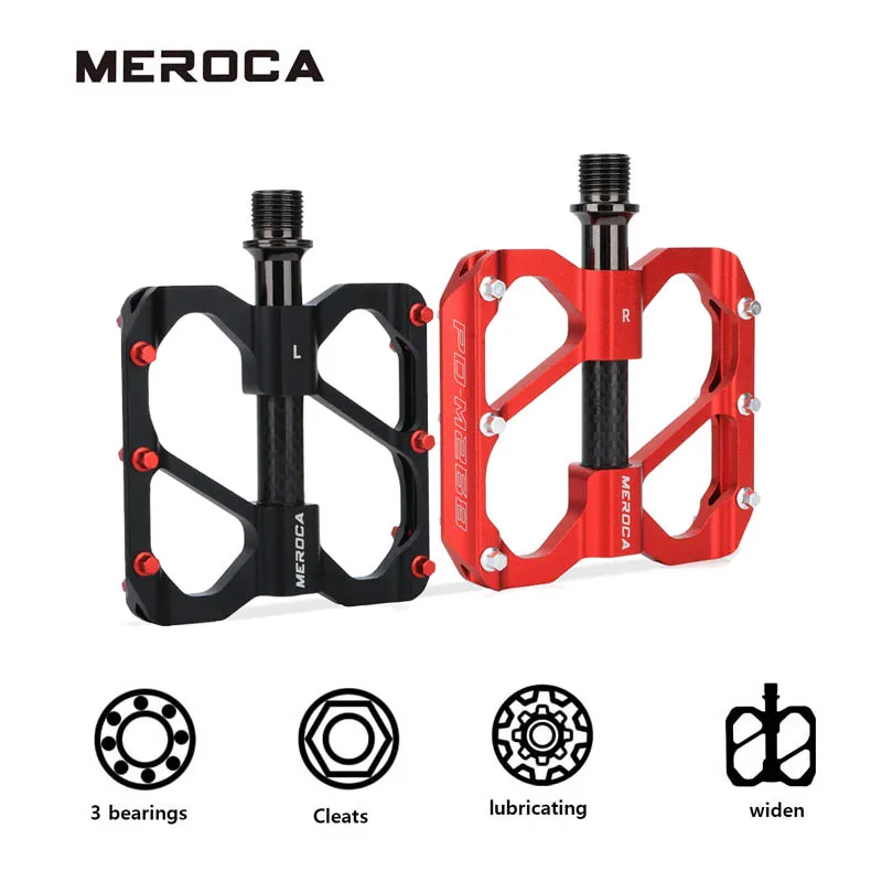 MEROCA PD-M268 Ultra-light Bicycle Pedal 3 bearings Anti-slip Dustproof for MTB Bicycle /Road Bike of pedals about 257g