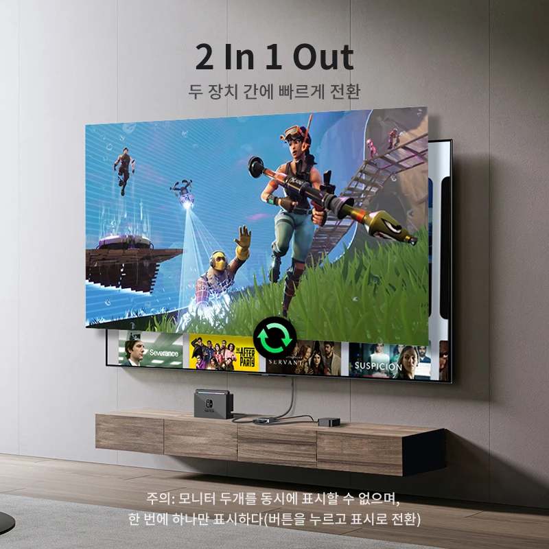 UGREEN HDMI 2.1 분배기 스위치 8K 60Hz 4K 120Hz 2 in 1 TV... - 4