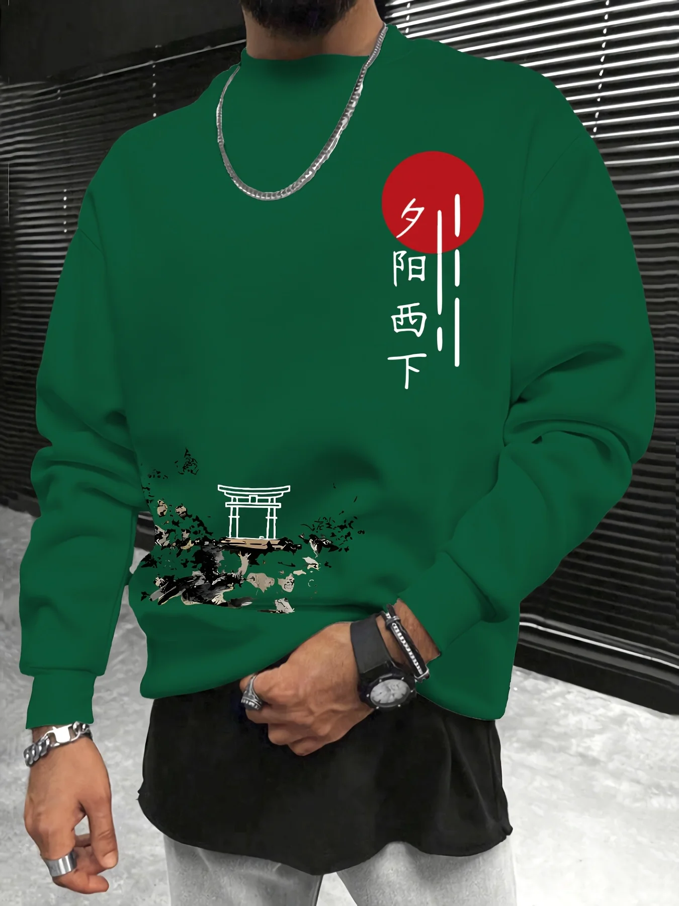 سترة بقلنسوة رجالية جديدة لربيع وخريف 2025 برقبة دائرية هي ملابس كلاسيكية للرجال مع طباعة ثلاثية الأبعاد غير رسمية وعصرية