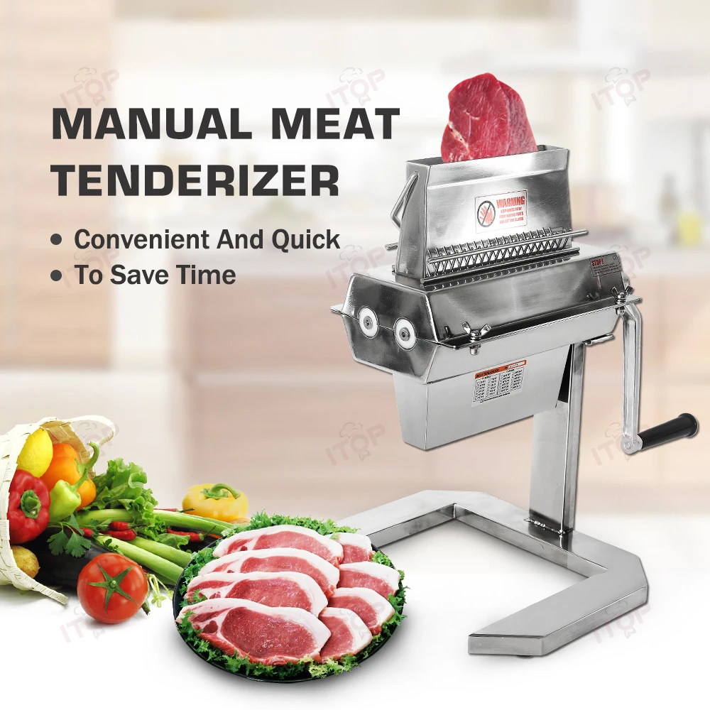 

ITOP Steak Tenderizer Stainless Steel Manual Commercial Kitchen Stainless Steel Meat Tenderizer for Steak, Chicken, Beef, Mutton