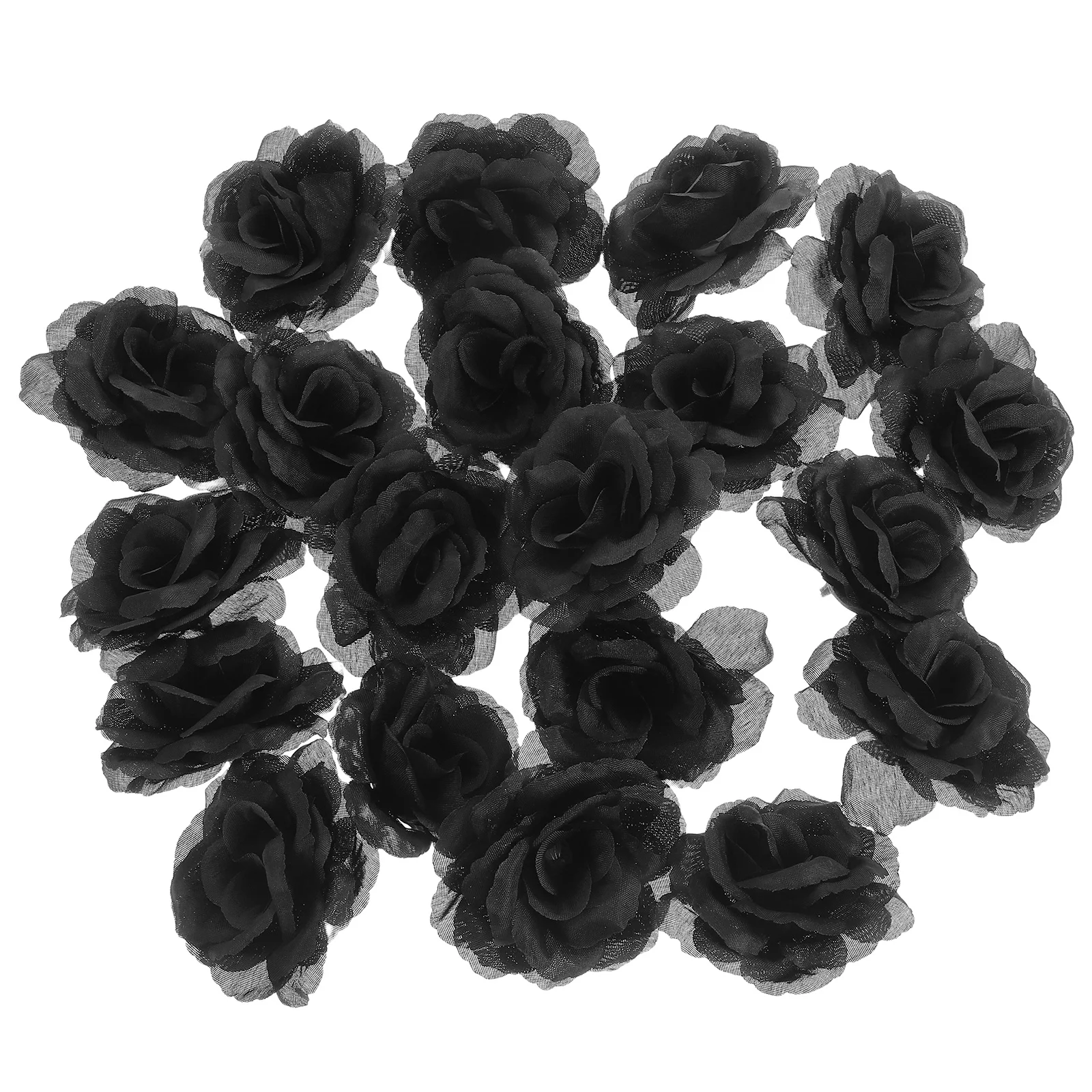 

20pcs Mini Artificial Black Rose Heads Silk Fake Flowers For Wedding Diy Crafts Party Home Decorations Garland Faux Roses Diy