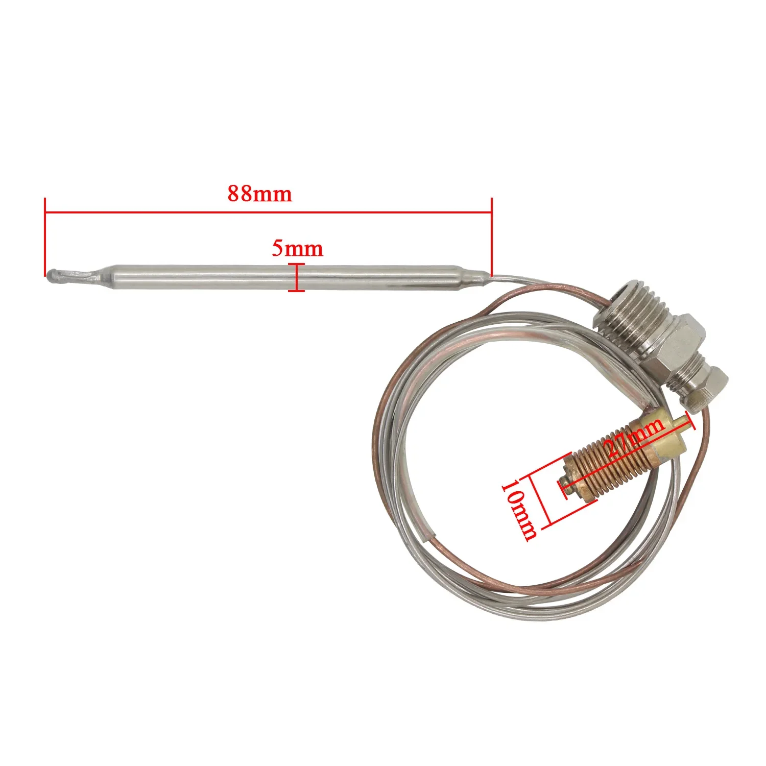 Copper Temperature Sensor Probe For SIT Minisit 710 Gas Valve 120-200°C Thermostat For Gas Fryer Stove 120cm Length