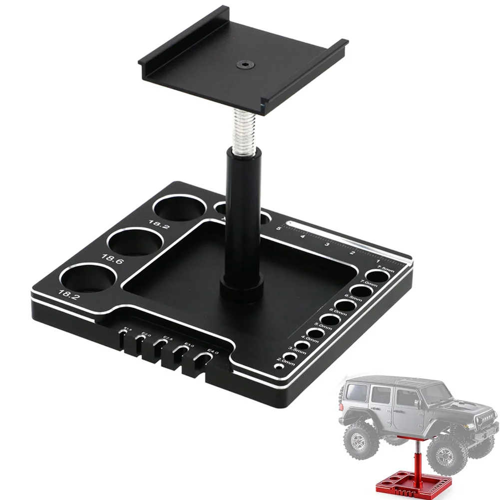 

Metal Work Stand Repair Station Display Platform for 1/18 1/24 RC Car TRX4M SCX24 AX24 FCX24