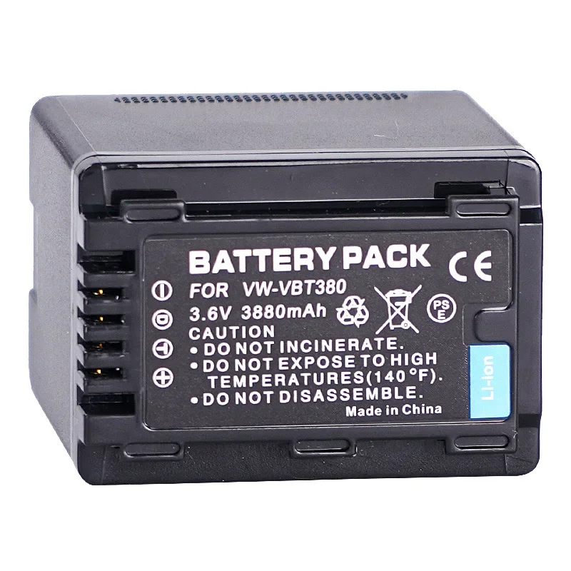 Для Panasonic HC-VX980 WX970 870 W850 V720 V520 V270 аккумулятор 3880 мАч VW-VBT380 аккумулятор для камеры