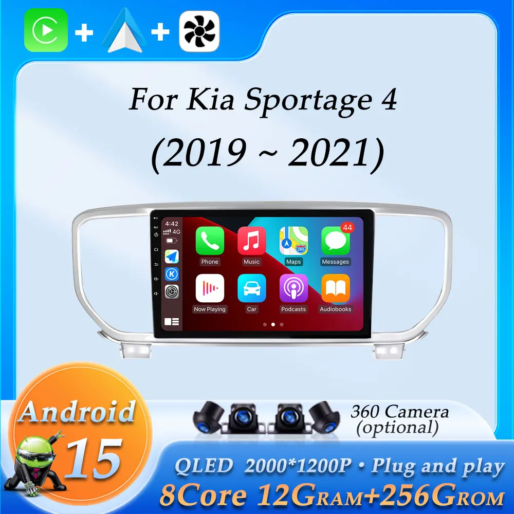 

9 дюймов для Kia Sportage 4 2019-2021 беспроводной CarPlay Android авто автомобильный радиоприемник мультимедийный видеоплеер GPS-навигация DSP стерео BT