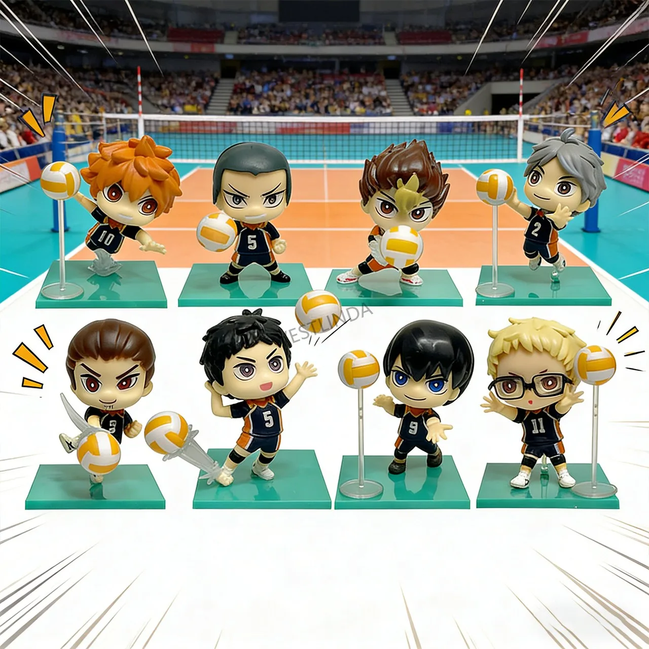 Muñeco de PVC de la Serie de Colección de Voleibol Junior Q, Hecho a Mano, Superventas, Decoración, Modelo de Personaje de Anime Clásico, Juguetes