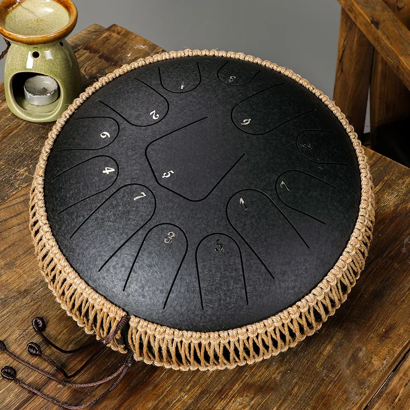 Hooqu Direct Selling New Models Pretty 13 Tone 12 Inch Hand Tapping Steel Tongue Drum
