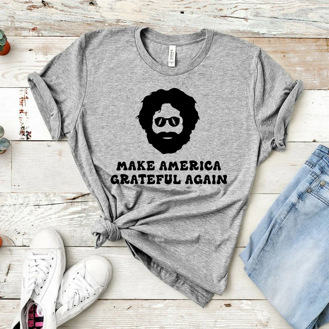 The Grateful-Dead Merch Shirts Gift Gfor Fans Hipster Tops Make America Grateful Again Shirt Funny Jerry Garcia Graphic Tee