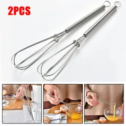 2pcs Mini Stainless Steel Balloon Wire Whisk Manual Egg Beater Mixer Kitchen Baking Utensil Milk Cream Butter Whisk