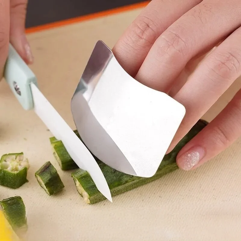 Finger Guard Safe Cutting Heavy Duty Stainless Steel Anti Cut Shield Anti Slip Grip Cooking Kitchen Tool Hand Protector Knife Sl