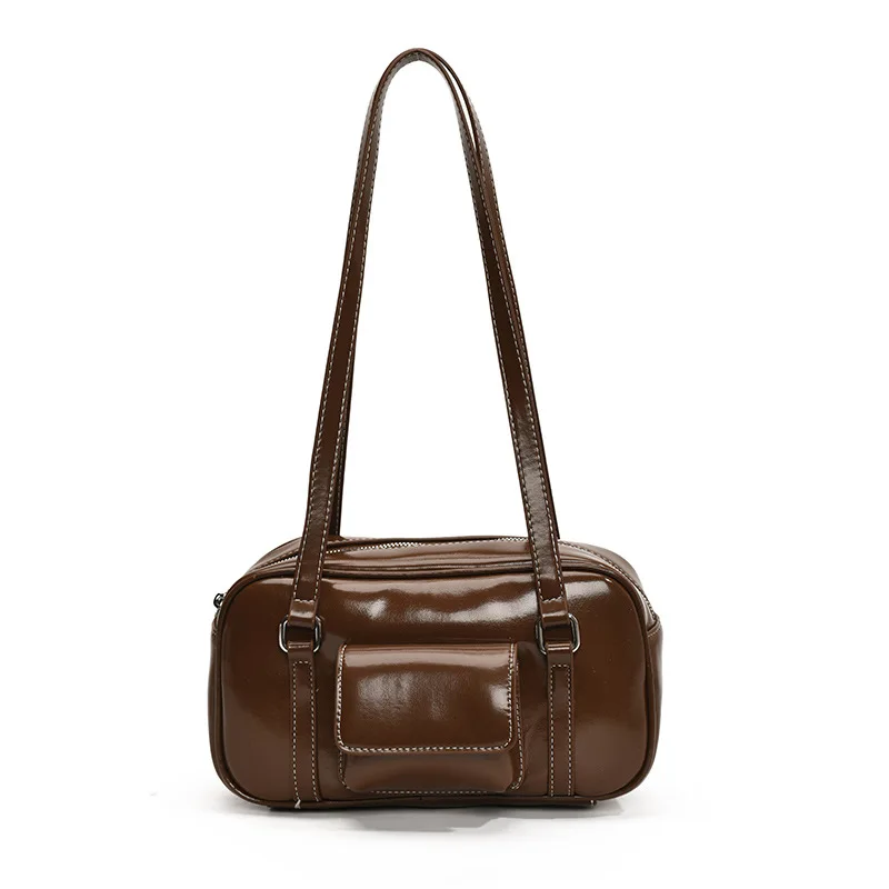 2025년 신상 여성용 언더암 백, 천연 가죽 멀티웨이 숄더 크로스바디 토트, 빈티지 시크 대용량 핸드백