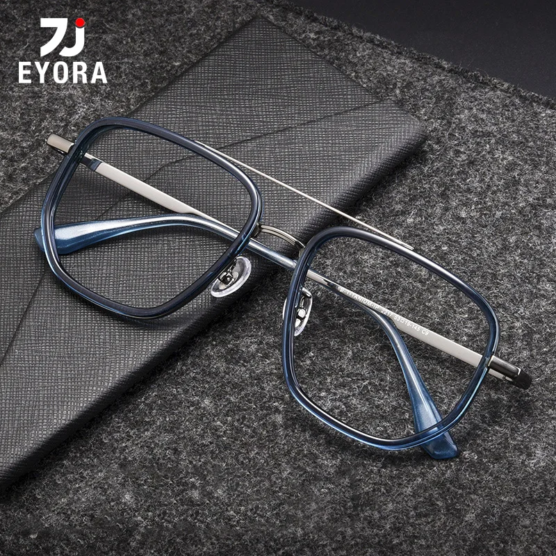 

EYORA Casual Style Polygon Reading Glasses Anti Blue Light Photochromic Myopia Glasses Progressive Prescription Optical Eyewear