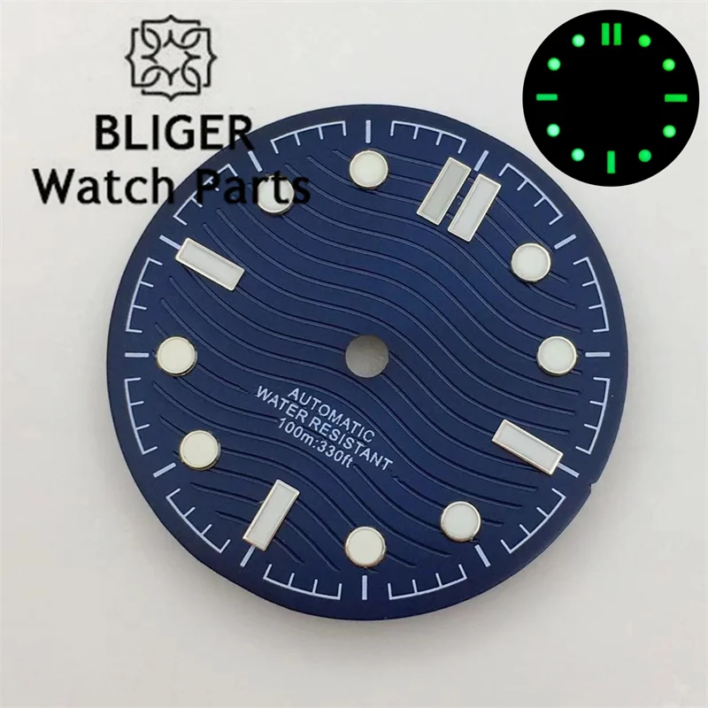 

BLIGER 31mm black silver blue green watch dial luminous fit NH35 NH36 Miyota8215 821A DG2813 3804 PT5000 movement