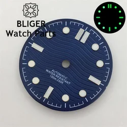 BLIGER 31mm black silver blue green  watch dial luminous fit NH35 NH36 Miyota8215 821A DG2813 3804 PT5000 movement
