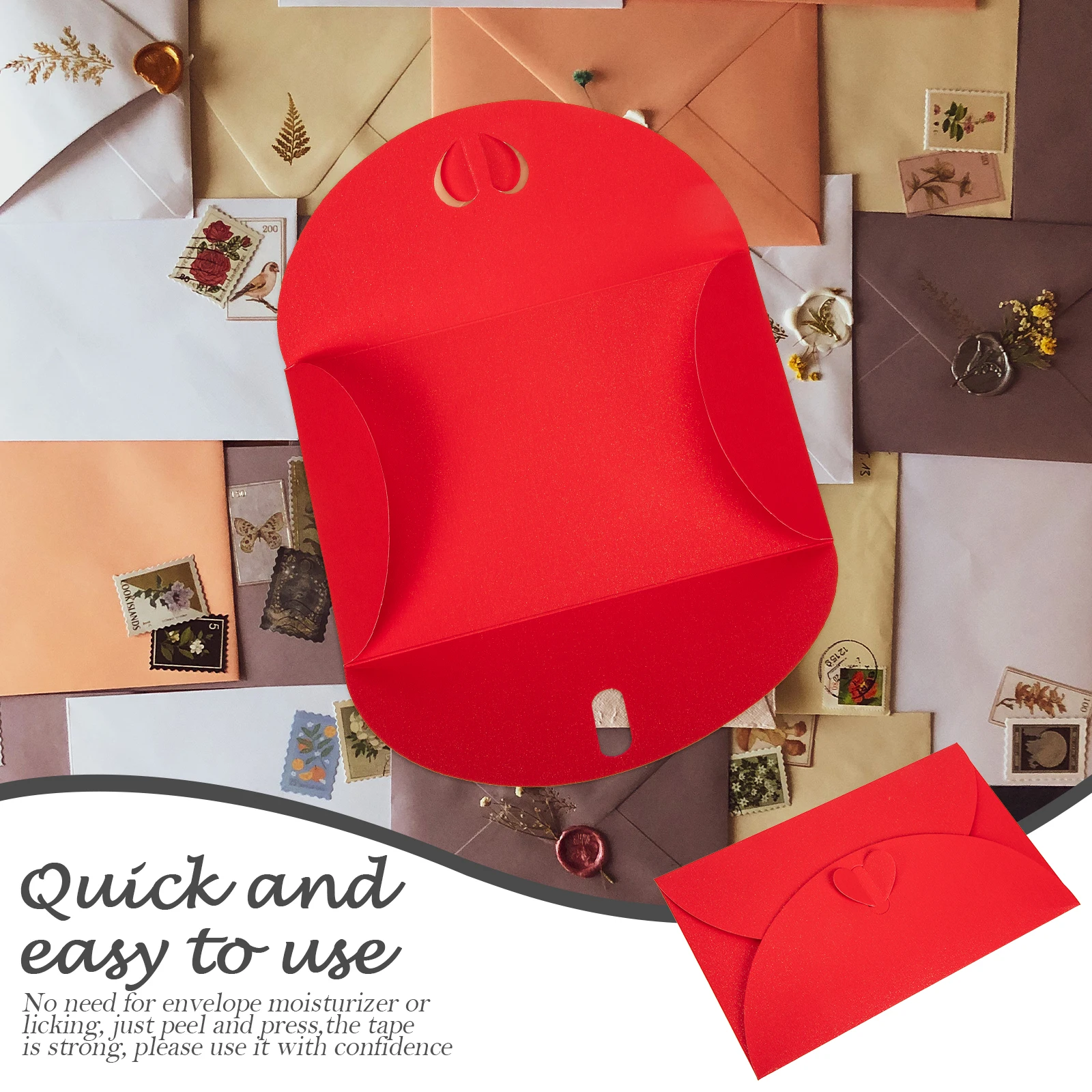 

20 Pcs Love Buckle Pearl Paper Envelope Heart-shaped Greeting Card Cute Envelopes for Letters Bride Invitations Luxury