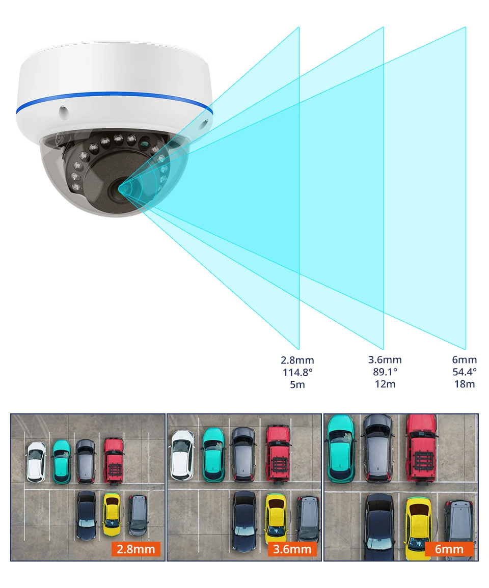 Techage 5MP PoE IP-Überwachungskamera, Dome, 3,6 mm Brennweite, Nachtsicht, Einweg-Audio, KI-Erkennung, intelligente Sicherheit für den Innenbereich – Detail 9